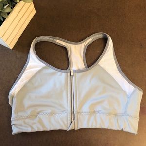 athleta zipper front sports bra size L
